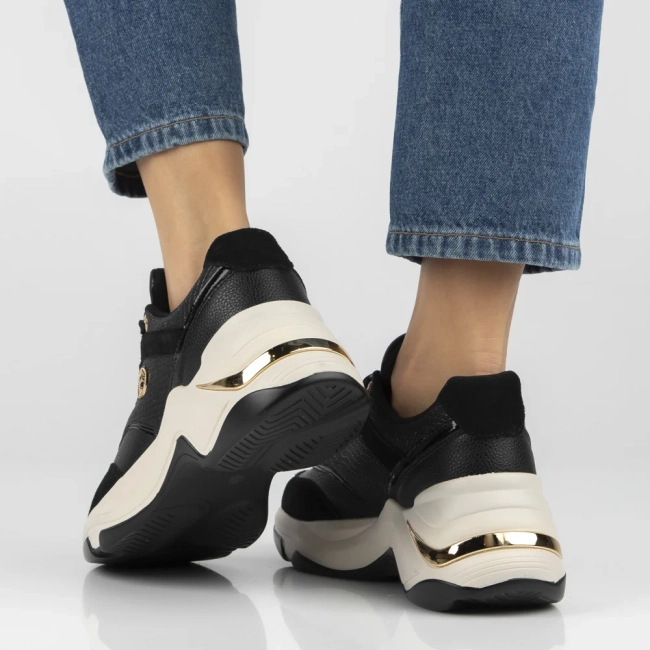 Skórzane sneakersy Filippo DP7766/26 BK czarne