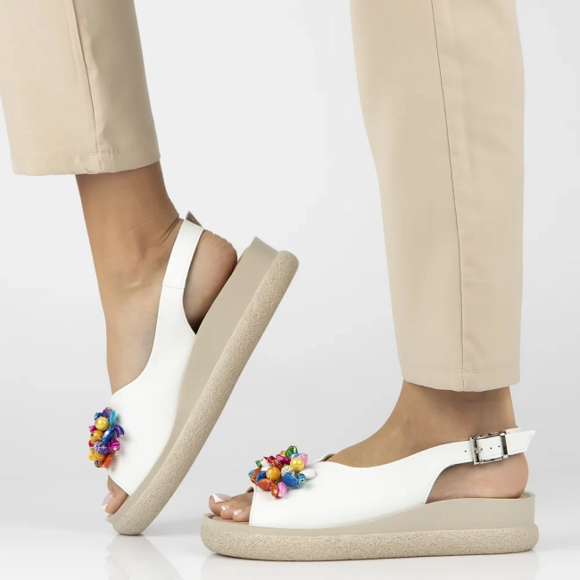 Leather sandals Filippo DS6983/25 WH white