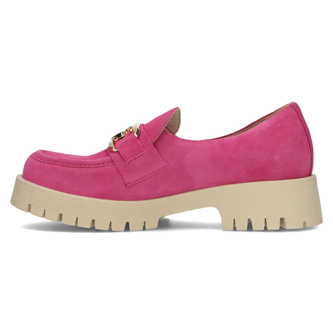 Skórzane półbuty Filippo 20089 fuksja