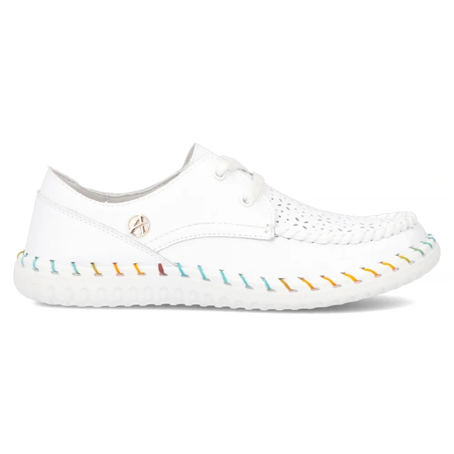 Skórzane półbuty Artiker 54C1517 białe