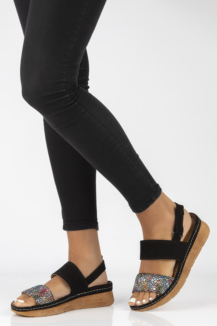 Leather sandals Filippo 04142-20/00-5 black multicolor