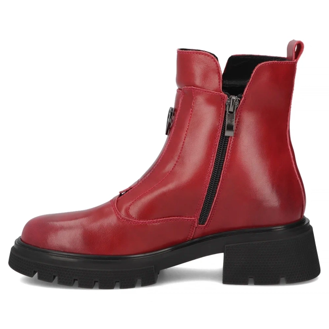 Leather ankle boots Filippo DBT7148/25 RD red