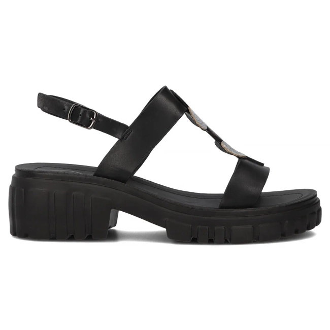 Sandały na obcasie Filippo DS6897/25 BK czarne