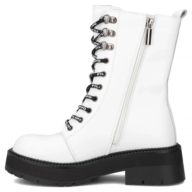 Leather ankle boots Filippo DBT7256/25 WH white
