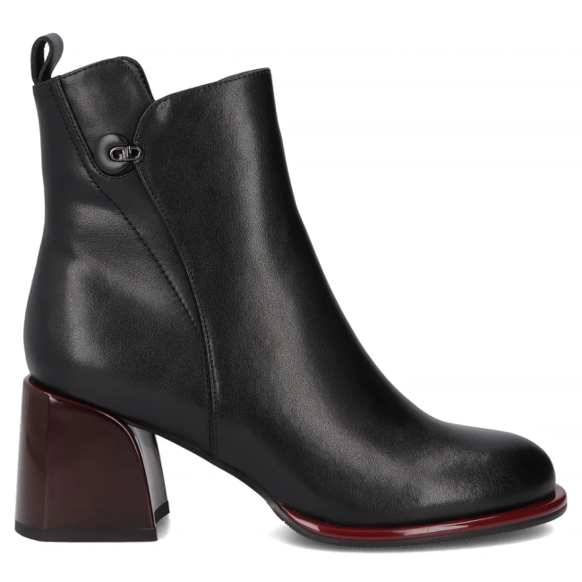 Leather ankle boots Filippo DBT7363/26 BK RD black