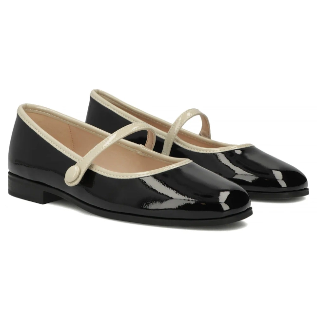 Skórzane baleriny Filippo DP7743/26 BK czarne