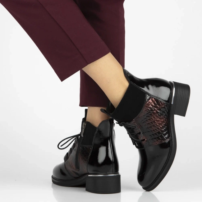 Leather ankle boots Filippo DBT7275/25 BG burgundy