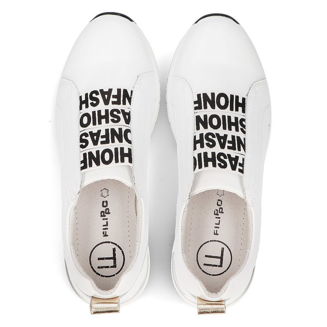 Skórzane Sneakersy Filippo DP2053/21 WH białe