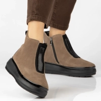 Leather platform ankle boots Filippo DBT8264/26 BE beige