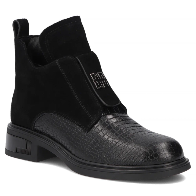 Skórzane botki Filippo DBT8201/26 BK czarne