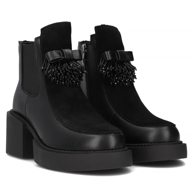 Leather ankle boots Filippo DBT6372/24 BK black