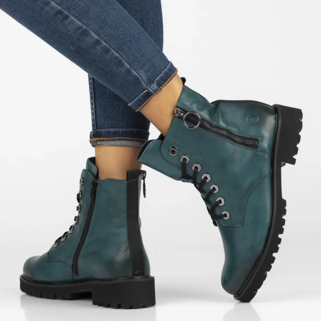 Leather ankle Boots Rieker D8671-12 blue