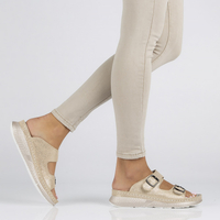 Skórzane klapki Filippo DK3516/22 GO złote