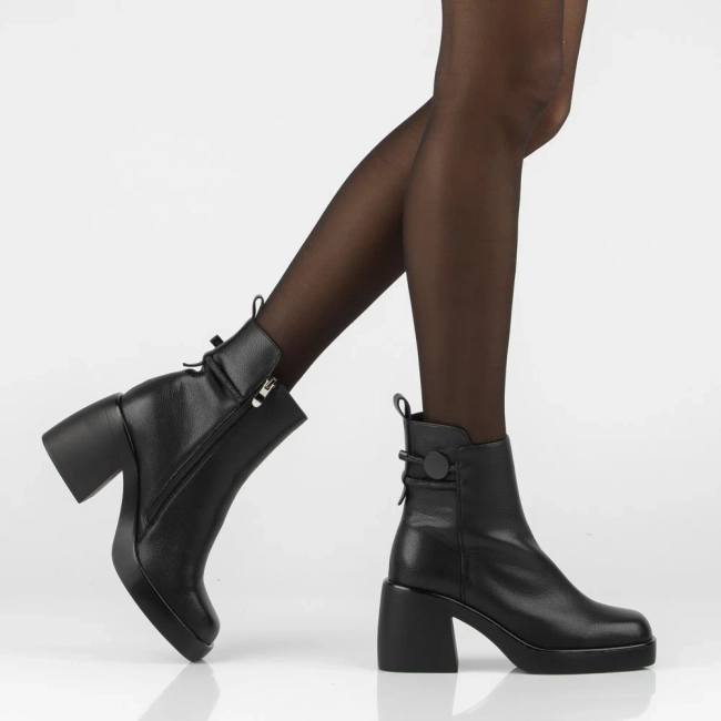Leather heeled ankle boots Filippo DBT8158/26 BK black