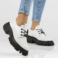 Skórzane półbuty Filippo DP3909/22 WH białe