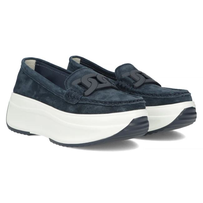 Leather shoes Filippo DP6132/24 NV navy blue