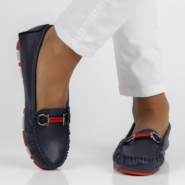 Leather loafers Filippo DP3613/22 NV RD navy