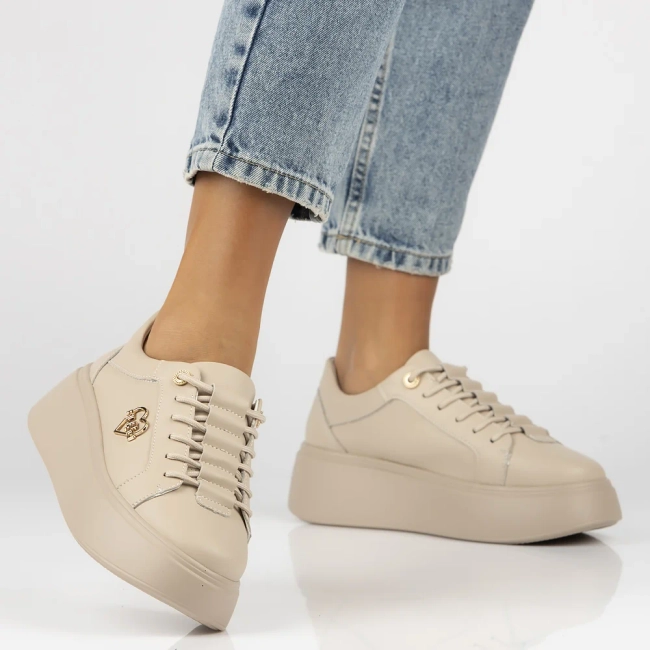 Leather sneakers Filippo DP6058/25 BE H beige