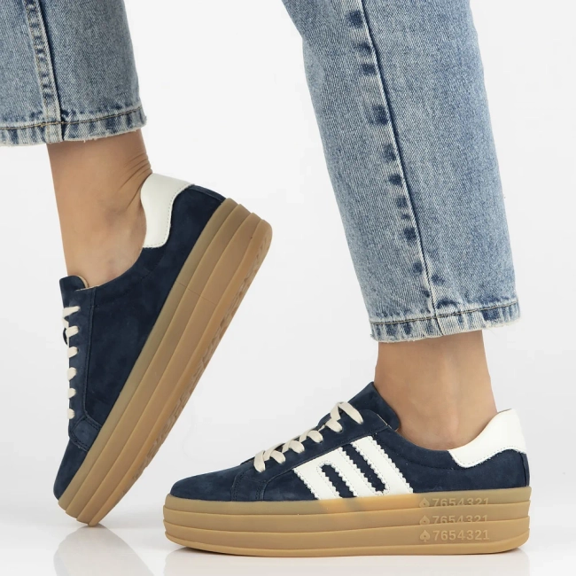 Skórzane sneakersy Filippo DP6744/25 NV granatowe