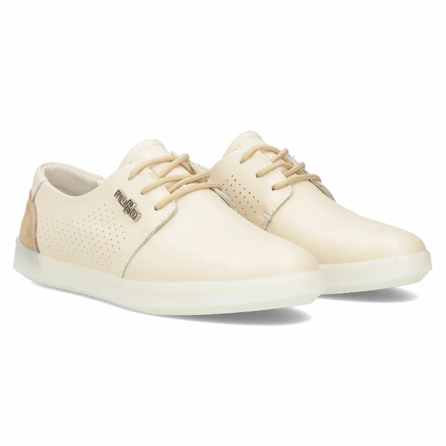 Skórzane półbuty Filippo DP6014/24 BE beżowe