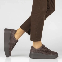 Skórzane sneakersy Filippo DP7987/26 D BR brązowe