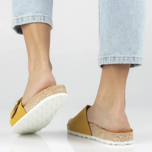 Leather flip-flops Yokono JERBA-114 NOBUCK CITRON yellow