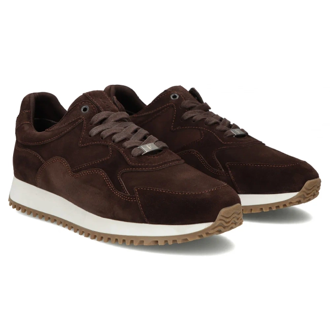 Skórzane sneakersy Filippo MP8276/26 D BR ciemnobrązowe