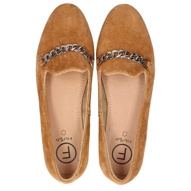 Skórzane mokasyny Filippo DP1219/20 CA Camel