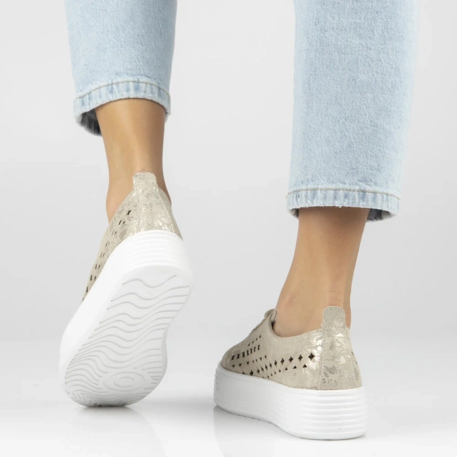 Skórzane sneakersy Filippo DP7662/26 GO złote