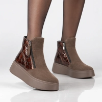 Leather platform ankle boots Filippo DBT8077/26 D BR brown