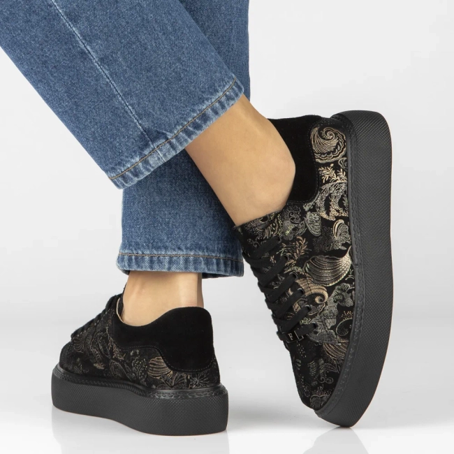 Leather sneakers Filippo DP6119/26 BK MLT black