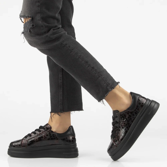 Skórzane sneakersy Filippo DP7118/25 BG bordowe