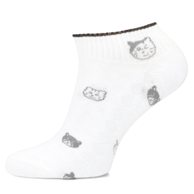 Women's Socks L604-7 white cats