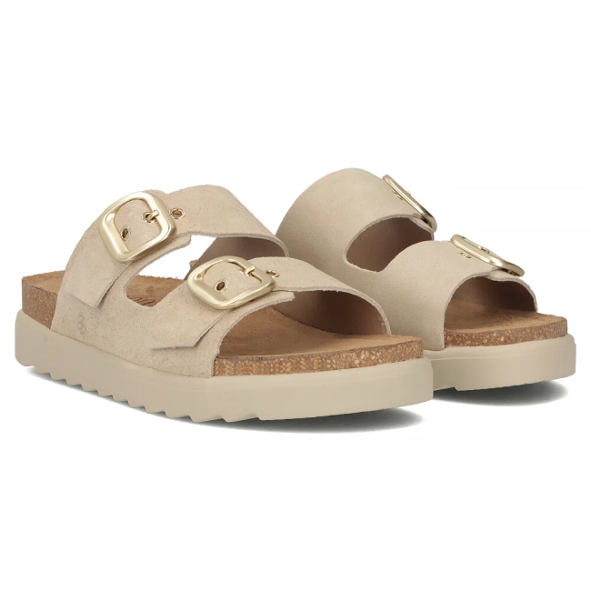 Leather slippers Yokono TUNEZ-130 SERRAJE CRUDO beige