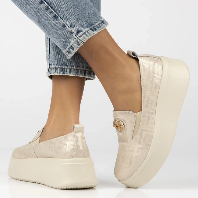 Leather shoes Filippo DP6794/25 BE beige