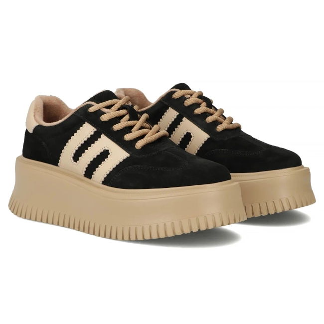 Leather sneakers Filippo DP7111/25 BK black