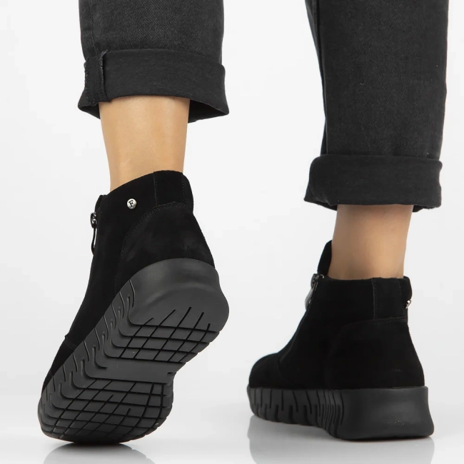 Leather ankle boots DBT6345/24 BK SU black