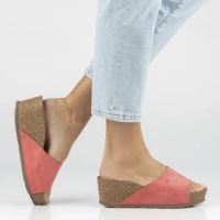 Leather flip-flops Yokono BARI-265 SERRAJE SUNSET pink