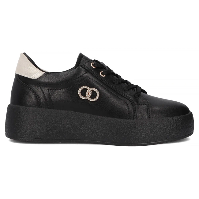 Leather sneakers Filippo DP6721/25 BK black