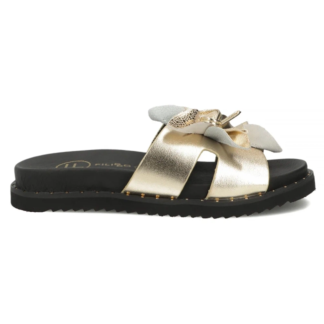 Leather flip-flops Filippo DK7638/26 GO gold