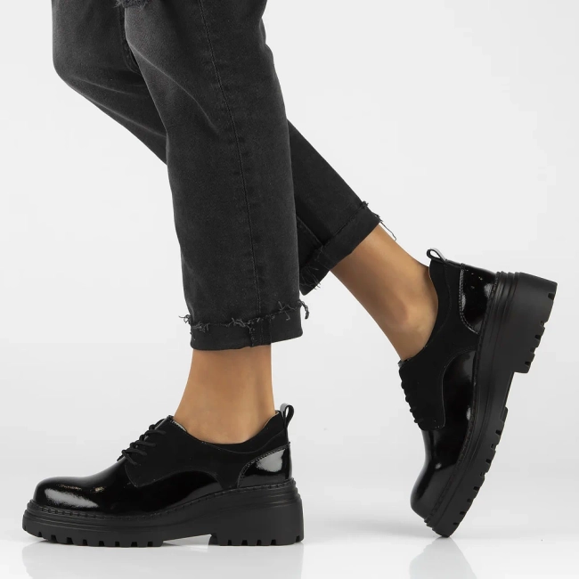 Leather shoes Filippo DP6123/24 BK black