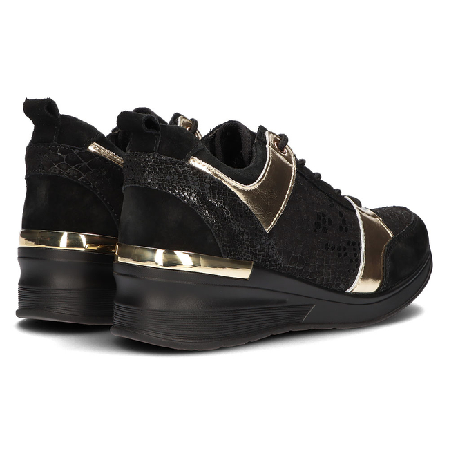 Leather sneakers Filippo DP3170/21 BK black gold