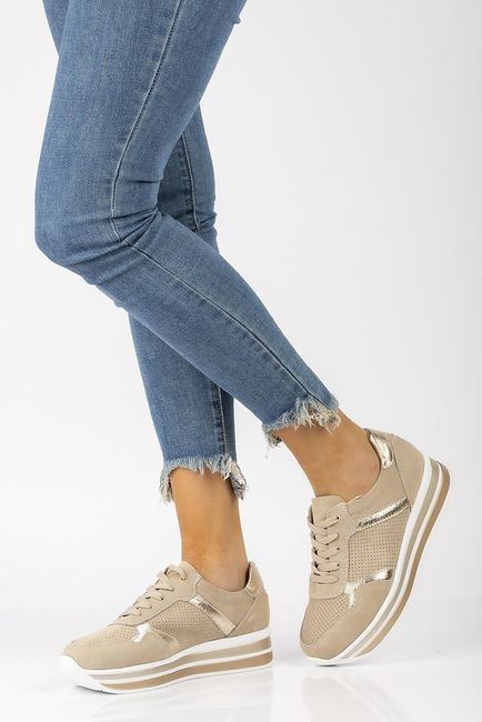 Leather sneakers Filippo DP2004/21 BE beige