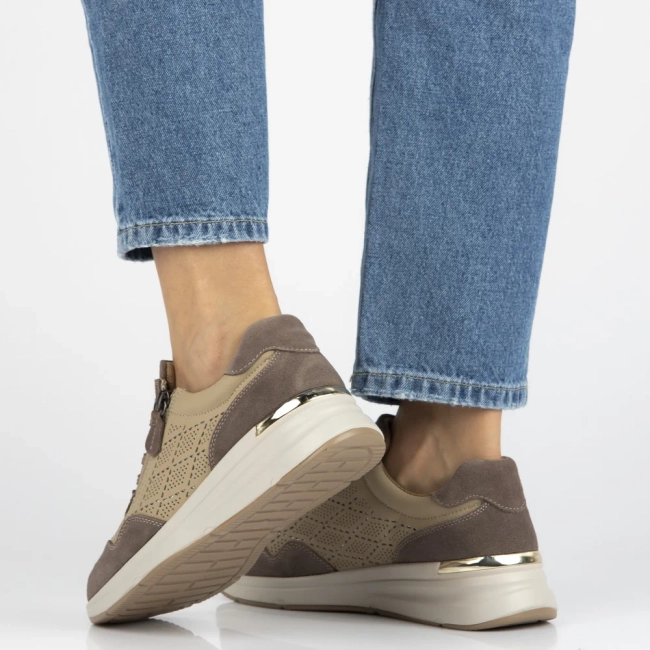 Skórzane sneakersy Filippo DP7101/25 BE beżowe