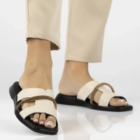 Leather flip-flops Filippo DK6878/25 BE beige