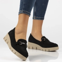 Skórzane półbuty na platformie Filippo DP7002/25 BK czarne