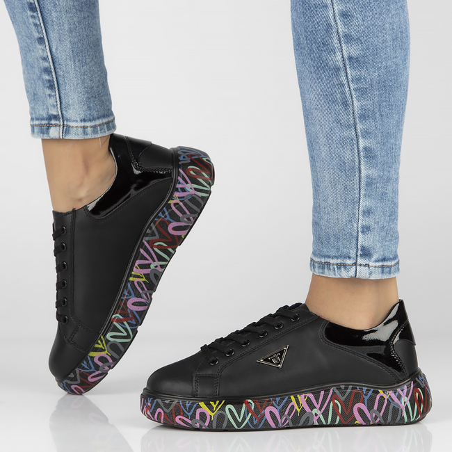 Skórzane sneakersy Filippo DP4480/23 BK MLT czarne