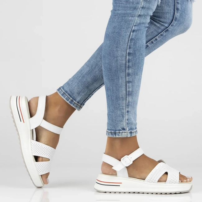 Leather sandals Filippo DS7021/25 WH white