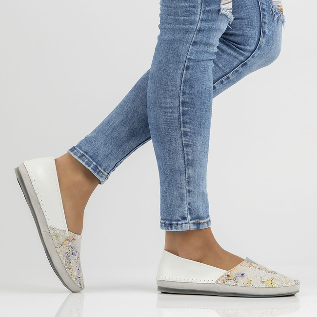 Skórzane półbuty Filippo DP031/22 WH YL białe