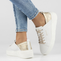Skórzane sneakersy Rieker W0502-80 białe
